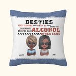 Personalized Besties Tolerating Each Other Throw Pillow Cover Cushion Birthday Christmas Gift for Besties Sister Home Decoration