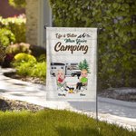 Henkilökohtainen Elämä on parempaa kun olet Camping Garden Flag Ystävänpäivä vuosipäivä lahja pariskunnalle