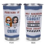 Henkilökohtainen Partners In Crime 20oz ruostumattomasta teräksestä Tumbler joululahja syntymäpäivälahja lahja paras kaveri