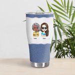 Personnalisé We're Not Sugar And Spice Everything Nice Tumbler en acier inoxydable courbé avec paille Cadeau d'amitié pour les sœurs et les copines