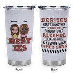 Henkilökohtainen Besties 20oz ruostumattomasta teräksestä Tumbler päivittäiseen käyttöön Joululahja Syntymäpäivälahja parhaalle ystävälle