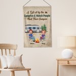 Personalized Let's Sit by the Campfire and Watch People Park Their Campers Garden Flag Gifts for Camping Couples