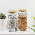 Personalised 20oz I Am Truly Grateful for Books Glass Cup with Lid and Straw Book Lover Gift