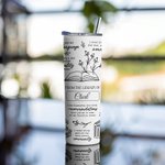 Personalized 20oz Reading Floral Books Affirmations Skinny Tumbler with Straw and Name Birthday Gift for Book Lovers