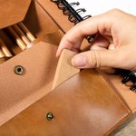 Henkilökohtainen käsintehty PU Nahka Traveler's Refillable Sketchbook Cover Kynä Organizer Lahja Taidemaalarit Opiskelijat