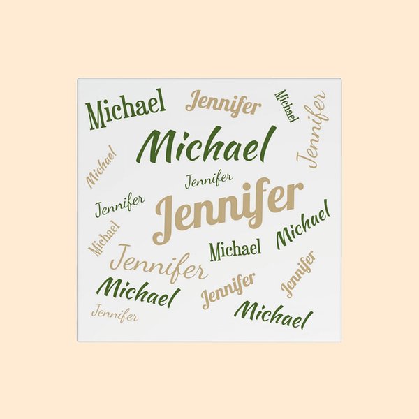Set personnalisé de 2 sous-verres carrés en céramique avec fond en liège Super Absorbant Cadeau pour Couple Famille