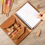Henkilökohtainen käsintehty PU Nahka Traveler's Refillable Sketchbook Cover Kynä Organizer Lahja Taidemaalarit Opiskelijat