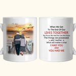 Personalised Old Couple Setting Sun Company Each Other Ceramic C-type Handle Mug Anniversary Gift Birthday Gift for Couple