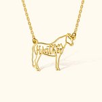 Collier avec Prénom Personnalisé Profil Cheval Bijoux Commémoratifs d'Animaux Cadeau pour Amoureux des Chevaux