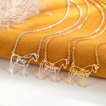 Collier avec Prénom Personnalisé Profil Cheval Bijoux Commémoratifs d'Animaux Cadeau pour Amoureux des Chevaux