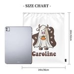 Borsa a tracolla con coulisse personalizzata con zucca e fantasma di Halloween Borsa per dolcetto o scherzetto Regalo di Halloween per bambini, famigl