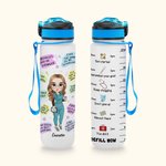Henkilökohtainen Sairaanhoitaja Päivittäiset vahvistukset 32oz Water Tracker Bottle Sairaanhoitaja Valmistumislahja Rn Kiitos lahja Sairaanhoitaja viikon lahja