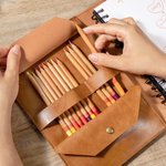 Henkilökohtainen käsintehty PU Nahka Traveler's Refillable Sketchbook Cover Kynä Organizer Lahja Taidemaalarit Opiskelijat