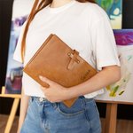 Henkilökohtainen käsintehty PU Nahka Traveler's Refillable Sketchbook Cover Kynä Organizer Lahja Taidemaalarit Opiskelijat