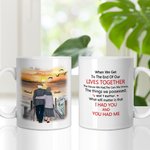 Personalised Old Couple Setting Sun Company Each Other Ceramic C-type Handle Mug Anniversary Gift Birthday Gift for Couple