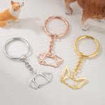 Llavero personalizado de acero inoxidable orejas de perro orejas de gato con nombre de mascota regalo de cumpleaños conmemorativo para amante de las m