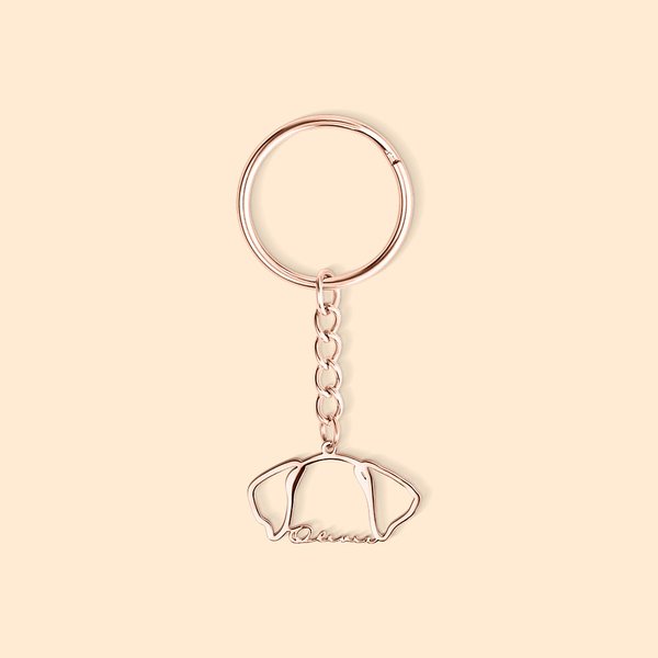 Llavero personalizado de acero inoxidable orejas de perro orejas de gato con nombre de mascota regalo de cumpleaños conmemorativo para amante de las m