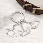 Llavero personalizado de acero inoxidable orejas de perro orejas de gato con nombre de mascota regalo de cumpleaños conmemorativo para amante de las m