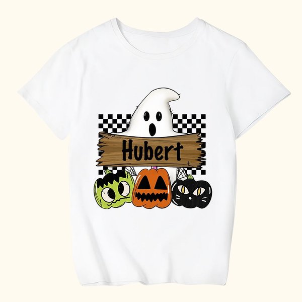 Maglietta personalizzata divertente Halloween Ghost Pumpkin Kid's T-Shirt Regalo di festa per bambini nella stagione del terrore