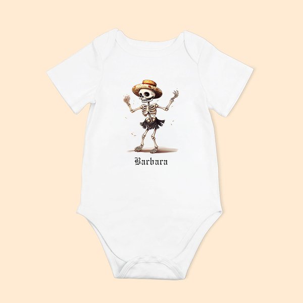 Personliga dansande roliga skelett Baby Onesie kortärmad babykläder Halloween Baby Shower Present till baby