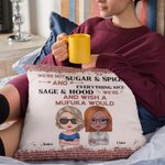 Personalised We're Not Sugar and Spice Everything Nice Throw Pillow Cover Cushion Birthday Christmas Gift for Besties Bedroom Decor