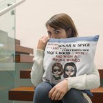 Personalizado No somos de azúcar y especias Todo Niza Throw Funda de almohada Cojín Cumpleaños Regalo de Navidad para Besties Amigos Dormitorio Decora