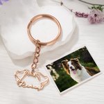 Llavero personalizado de acero inoxidable orejas de perro orejas de gato con nombre de mascota regalo de cumpleaños conmemorativo para amante de las m