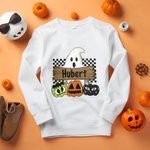 Personalizzato Cute Ghost Cat Pumpkin Crewneck Felpa Halloween Party Spooky Season Regalo per amici di famiglia