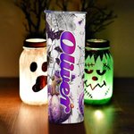 Personalisierte Baby Hochland Kuh Hexe 20oz Skinny Becher mit Deckel und Strohhalm Halloween Thanksgiving Geschenk für Kinder Cow Lover