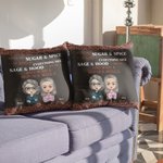 Personalised We're Not Sugar and Spice Everything Nice Throw Pillow Cover Cushion Birthday Gift for Besties Friends Bedroom Decor