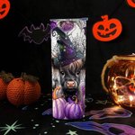 Personalisierte Baby Hochland Kuh Hexe 20oz Skinny Becher mit Deckel und Strohhalm Halloween Thanksgiving Geschenk für Kinder Cow Lover
