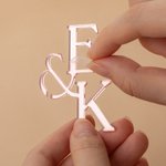 Personalised Initials Drink Topper Acrylic Mirror Tags Anniversary Wedding Party Favor Gift for Couple 8