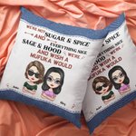 Personalizado No somos de azúcar y especias Todo Niza Throw Funda de almohada Cojín Cumpleaños Regalo de Navidad para Besties Amigos Dormitorio Decora