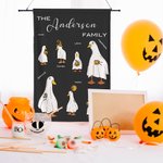 Bandiera personalizzata dell'oca fantasma Bandiera di Halloween per i membri della famiglia con nomi Regalo di Halloween per la famiglia