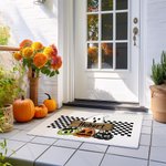 Paillasson Personnalisé avec Texte et Motif Fantôme Citrouilles Décoration à l'Intérieur Cadeau Halloween Fête pour Famille