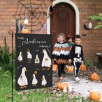 Bandiera personalizzata dell'oca fantasma Bandiera di Halloween per i membri della famiglia con nomi Regalo di Halloween per la famiglia