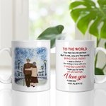 Taza personalizada You Are The World Taza de cerámica con asa tipo C Regalo de aniversario Regalo de cumpleaños para pareja