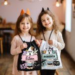 Personalised Funny Halloween Ghost Pumpkin Drawstring Bag Spooky Treat Bag Backpack Bag Halloween Gift for Kids Children Friends