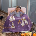 Halloween Fantasma Calabaza Ganso Manta suave personalizada con nombre Regalo de Halloween para niños