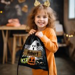 Personalised Funny Halloween Ghost Pumpkin Drawstring Bag Spooky Treat Bag Backpack Bag Halloween Gift for Kids Children Friends