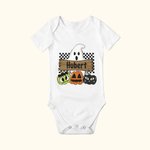 Personlig Halloween Ghost Kortärmad Baby Onesie Mjuk Fall Spooky Outfit Halloween Present för nyfödd till spädbarn