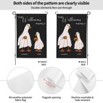 Bandiera personalizzata dell'oca fantasma Bandiera di Halloween per i membri della famiglia con nomi Regalo di Halloween per la famiglia