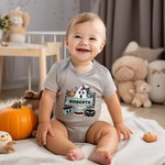Personlig Halloween Ghost Kortärmad Baby Onesie Mjuk Fall Spooky Outfit Halloween Present för nyfödd till spädbarn