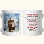 Taza personalizada You Are The World Taza de cerámica con asa tipo C Regalo de aniversario Regalo de cumpleaños para pareja