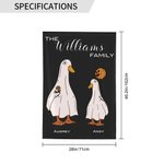 Bandiera personalizzata dell'oca fantasma Bandiera di Halloween per i membri della famiglia con nomi Regalo di Halloween per la famiglia