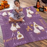 Halloween Fantasma Calabaza Ganso Manta suave personalizada con nombre Regalo de Halloween para niños