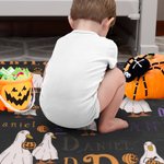 Halloween Fantasma Calabaza Ganso Manta suave personalizada con nombre Regalo de Halloween para niños