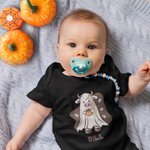 Personlig baby ko spöke med pumpa Onesie Bodysuit Halloween Baby Shower Present till baby