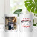Gepersonaliseerde No Matter How Old We Get Keramische C-type handvat Mok Verjaardagscadeau Verjaardag Valentijnsdag cadeau voor paar