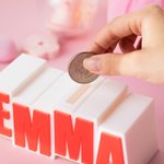 Spersonalizowana skarbonka z imieniem i nazwiskiem Nieotwieralna skarbonka z nadrukiem 3D Idealna skarbonka dla dzieci Prezent urodzinowy na Boże Narodzenie